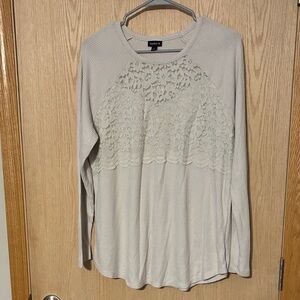 Torrid Women's Cream Lace Long Sleeve Top